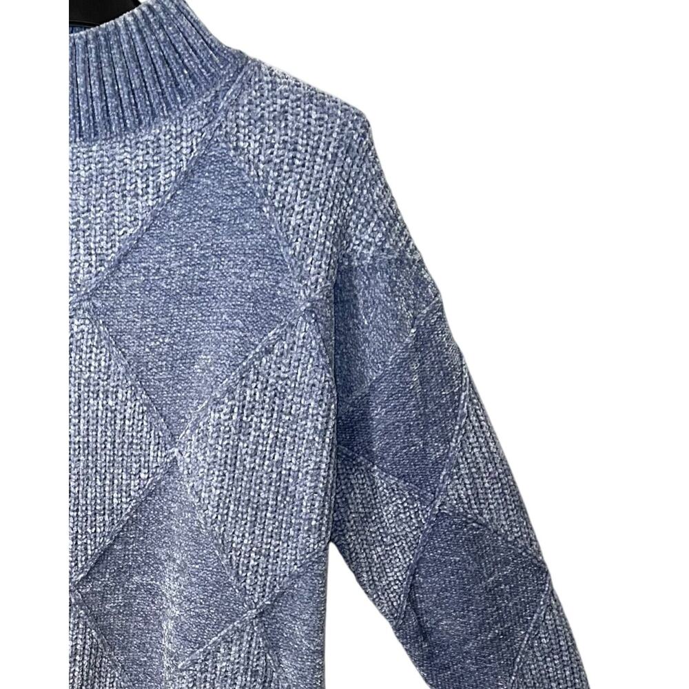 Christian Siriano Sweater Womens Size L Blue Pullover Mock Neck Soft Cozy Casual - Picture 6 of 12